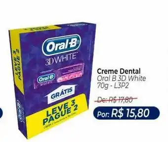 Drogão Super Creme Dental Oralb 3d White 70g L3p2 oferta