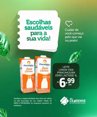 Rede Cearense de Supermercados Leite longa vida piracanjuba zero lactose oferta