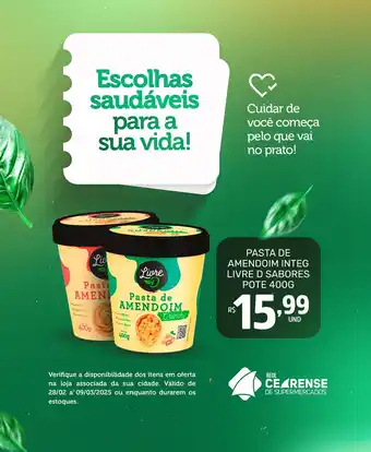 Rede Cearense de Supermercados Pasta de amendoim integ livre d sabores pote oferta