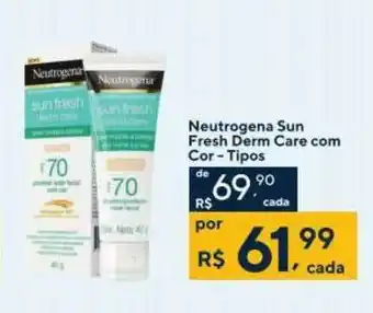 Drogaria Coop Neutrogena Sun Fresh Derm Care Com Cor Tipos oferta