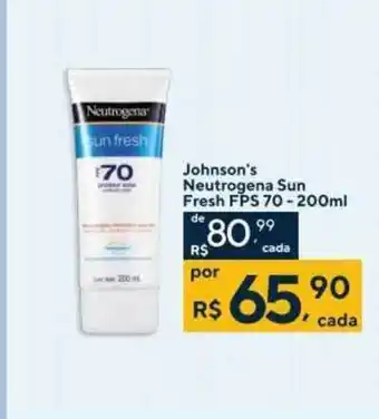 Drogaria Coop Johnson's Neutrogena Sun Fresh Fps 70 oferta