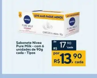 Drogaria Coop Sabonete Nivea Pure Milk Com 6 Tipos oferta