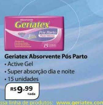 Drogarias Tamoio Geriatex Absorvente Pós Parto oferta