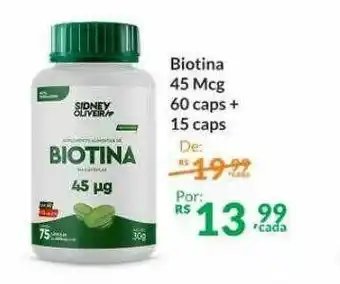 Biotina 45 Mcg 60 Caps + 15 Caps