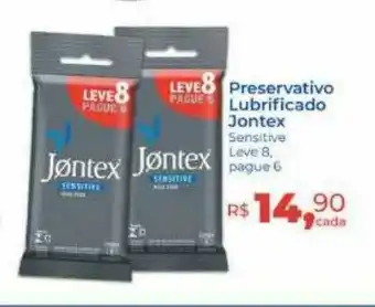Hiper Farma Preservativo Lubrificado Jontex Sensitive Leve 8 Pague 6 oferta
