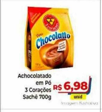 Hiper Moreira Achocolatado Em Pó 3 Corações oferta