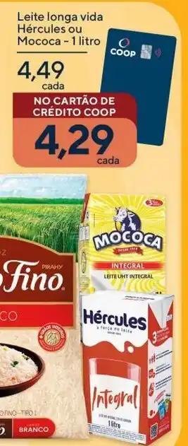 Coop Leite longa vida Hércules ou Mococa oferta