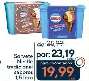 Coop Sorvete Nestlé tradicional sabores oferta