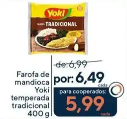 Coop Farofa de mandioca Yoki temperada tradicional oferta