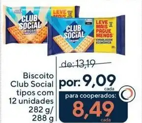 Coop Biscoito Club Social tipos oferta