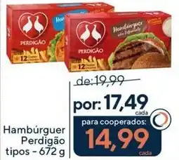 Coop Hambúrguer Perdigão tipos oferta