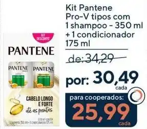 Coop Kit Pantene Pro-V tipos com 1 shampoo +1 condicionador oferta