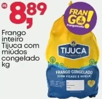 Frangolândia Frango inteiro Tijuca com miúdos congelado oferta