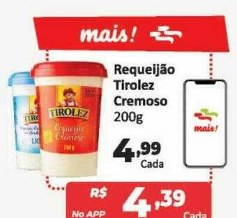 Peruzzo Requeijão Tirolez Cremoso oferta