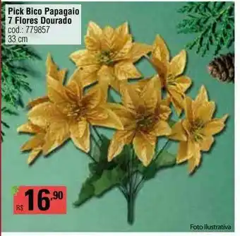 Preçolândia Pick Bico Papagaio 7 Flores Dourado oferta