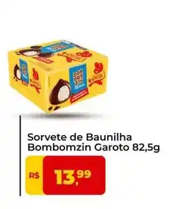 Tonin Superatacado Garoto - sorvete de baunilha bombomzin 82,5g oferta