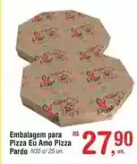 Fort Atacadista Embalagem para pizza eu amo pizza pardo oferta