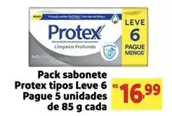 Extra Novo - pack sabonete protex tipos leve 6 pague 5 unidades oferta