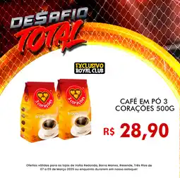 Royal Supermercados Café em pó 3 corações oferta