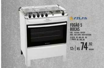 Zema Fogão 5 Bocas Atlas oferta