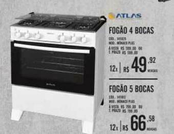 Zema Atlas Fogão 4 Bocas Fogão 5 Bocas oferta