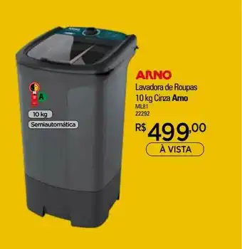 Lavadora De Roupas 10 Kg Cinza Arno