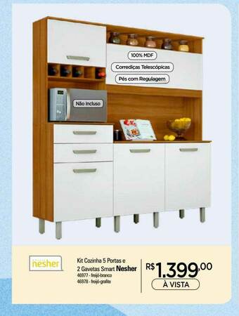 Zenir Kit Cozinha 5 Portas E 2 Gavetas Smart Nesher oferta