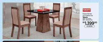 Zenir Conjunto Sala Sara Com 4 Cadeiras Livia Tuboarte oferta