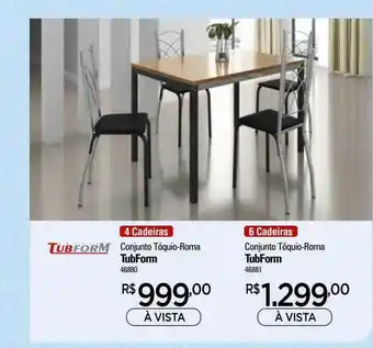 Zenir Conjunto Tóquio-roma Tubform 4 Cadeiras Conjunto Tóquio-roma Tubform 6 Cadeiras oferta