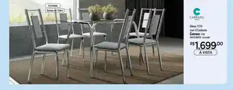 Zenir Mesa 1574 Com 6 Cadeiras Carraro oferta