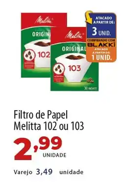 Akki Atacadista Filtro de Papel Melitta 102 ou 103 oferta