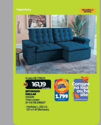 Lojas Certel Estofado Dallas oferta