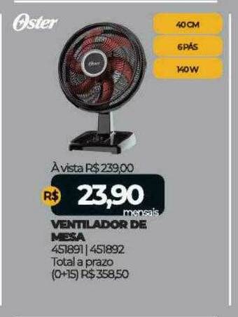 Lojas Certel Ventilador De Mesa Oster oferta