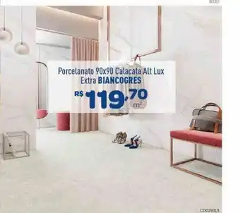 Porcelanato 90x90 Calacata Alt Lux Extra Biancogres