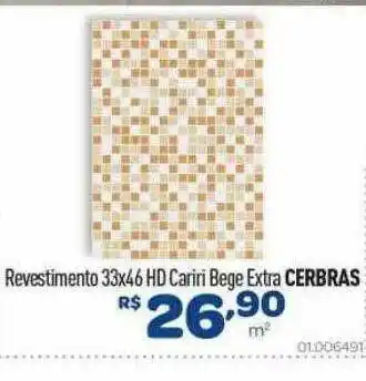 Revestimento 33x46 Hd Cariri Bege Extra Cerbras