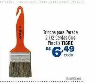 Comjol Trincha Para Parede 2.1-2 Cerdas Gris Pincéis Tigre oferta