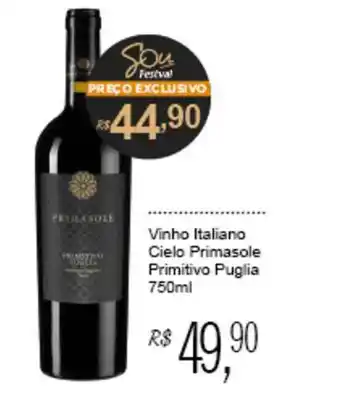 Festval Vinho Italiano Cielo Primasole Primitivo Puglia oferta