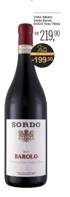 Festval Vinho Italiano Sordo Barolo Docg Tinto oferta