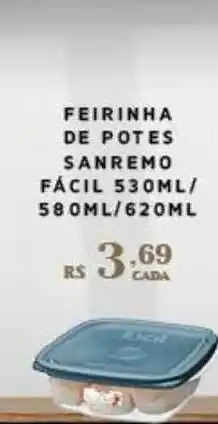 Feirinha De Pote Sanremo Facil 530ml 580ml 620ml