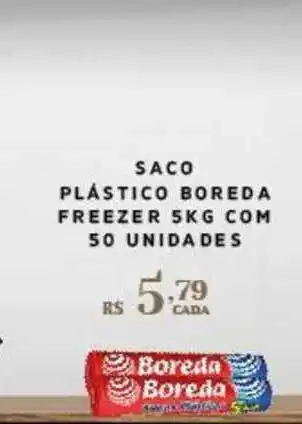 Saco Plastico Boreda Freezer 5kg Com 50