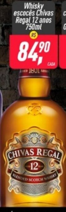 Frangolândia Whisky escoces Chivas Regal 12 anos 750ml oferta