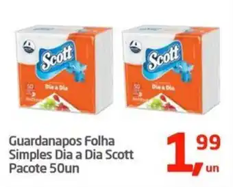 Tenda Atacado Guardanapos Folha Simples Dia a Dia Scott Pacote 50un oferta