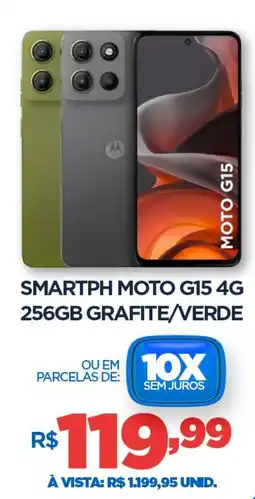 DB Supermercados Smartph moto g15 4g 256gb grafite/verde oferta