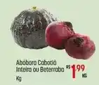 Muffato Abóbora cabotiá inteira ou beterraba oferta