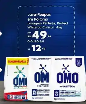 Sam's Club Omo - lava-roupas em pó lavagem perfeita, perfect white ou clinical oferta