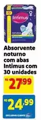 Extra Intimus - absorvente noturno com abas com 30 unidades oferta