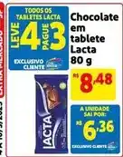 Extra Lacta - chocolate em tablete oferta