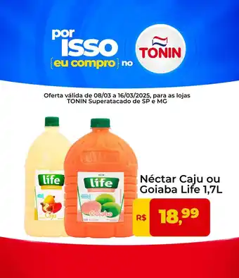 Tonin Superatacado Néctar Caju ou Goiaba Life oferta