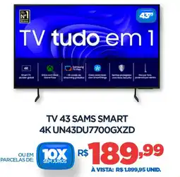 DB Supermercados Tv 43 sams smart 4K UN43DU7700GXZD oferta