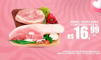 Supermercado Bernardão Pernil/paleta suína com osso e pele oferta